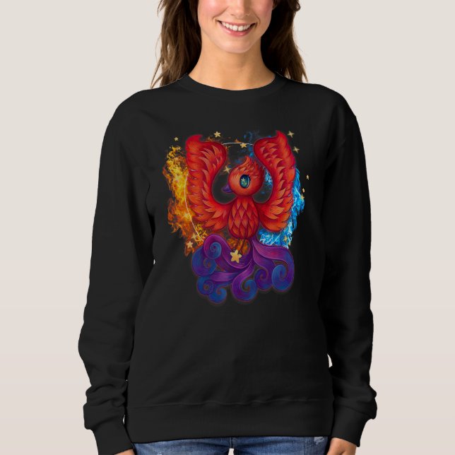 Cute Firebird Rising Phoenix Art T-Shirt Kids Todd (Frente)