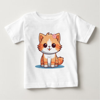 Cute Floral Cat Baby T-Shirt (12–24M)