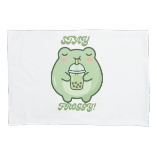 Cute Froggy Bubble Tea Pillow Cover – Kawaii Frog 