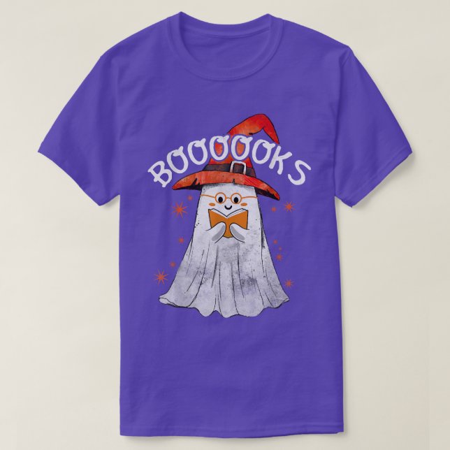 Cute Ghost Teacher Book Reading Booooks Top Hallow (Frente do Design)