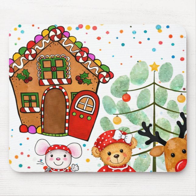 Cute Gingerbread House Christmas Mousepad (Frente)