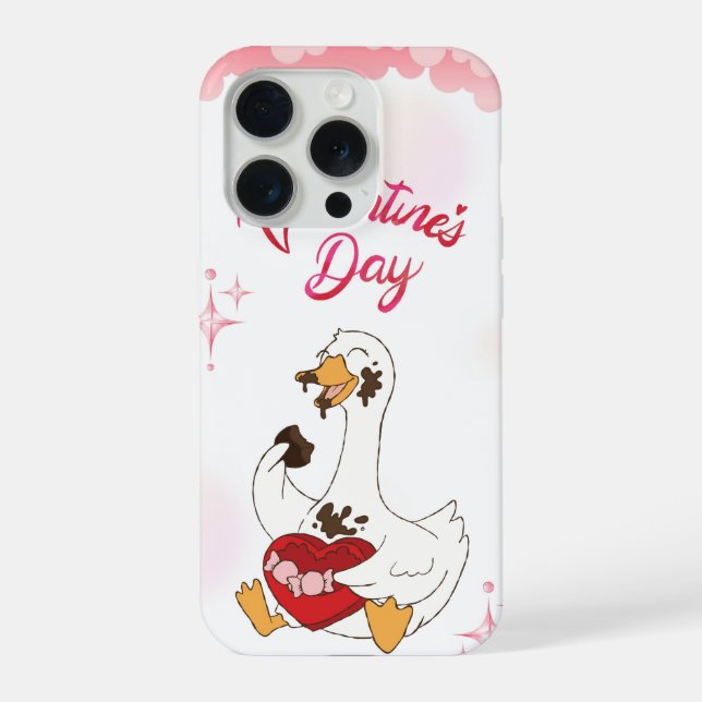 Cute Goose Valentine Chocolate Love Illustration (Verso)