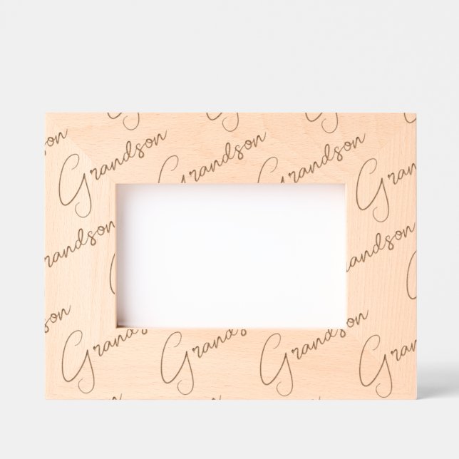 Cute Grandson Picture Wood Frame, 6x4" Landscape (Front)