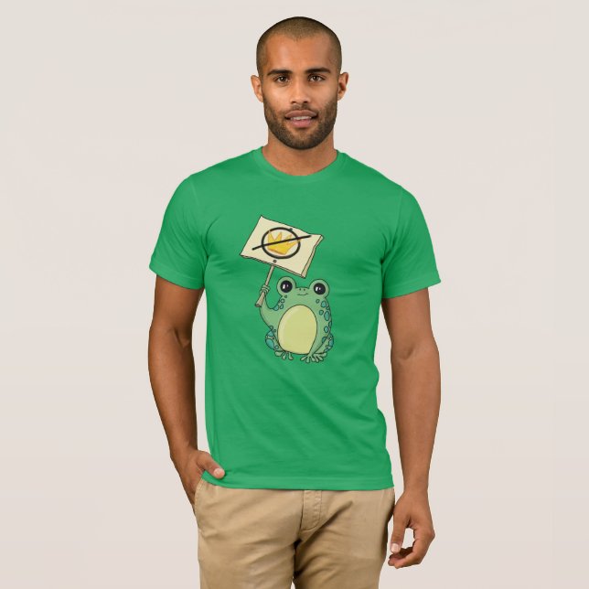 Cute Green No Kings Frog T-shirt (Frente Completa)