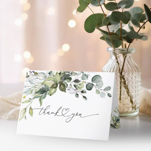 Cute Greenery Caligrafia Agradecimento de Engajame
