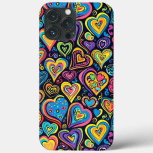 Cute Groovy Hippie Love Hearts