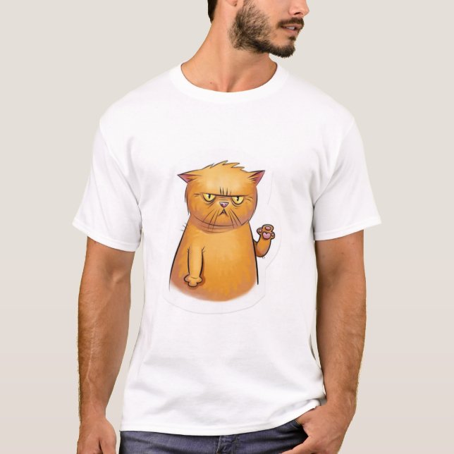 Cute,guy,tees,kitten,funny,cat T-Shirt (Frente)