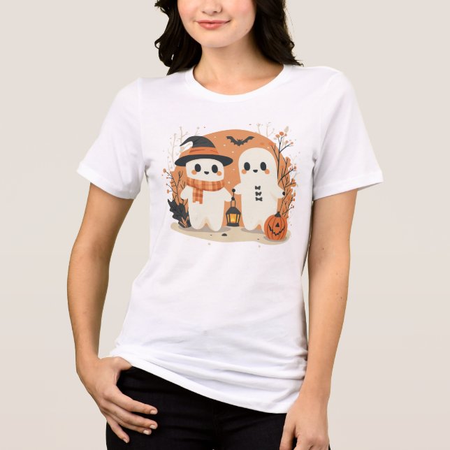 Cute Halloween Ghosts T-Shirt (Frente)