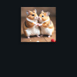 Cute Hamster Couple Canvas Print<br><div class="desc">Nuts about you! A cute pair of hamsters just for you on this wrapped canvas print.</div>
