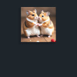 Cute Hamster Couple Canvas Print<br><div class="desc">Nuts about you! A cute pair of hamsters just for you on this wrapped canvas print.</div>