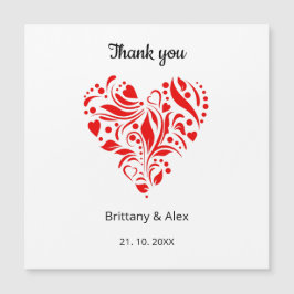 Cute Heart Wedding Thank You Card – Customizable