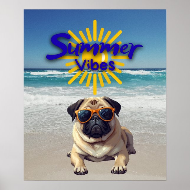 Cute Impressão de Cachorro, Poster de Papel de Val (Frente)