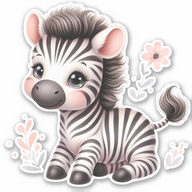 Cute It Up! Zebra Adesivo de Scrapbooking Personal (Frente)