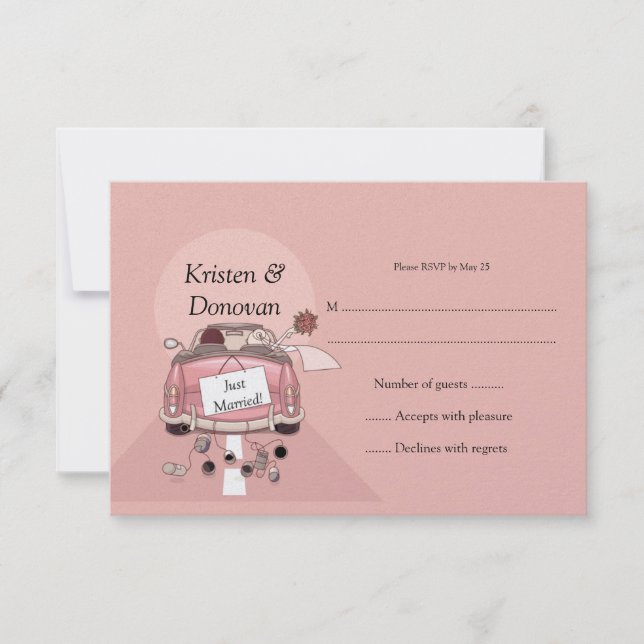 Cute Just Married RSVP (Frente)