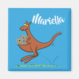 Cute Kangaroo com íman de cartoon koalas