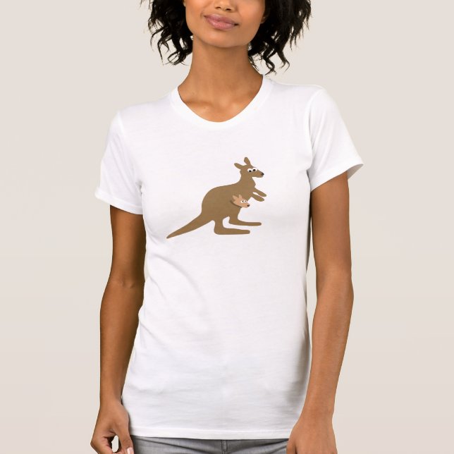 Cute Kangaroo e Joey T-Shirt (Frente)