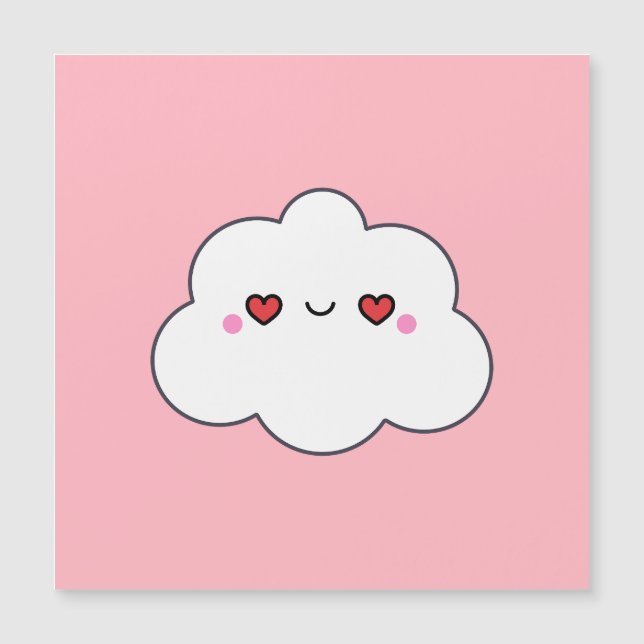 Cute Kawaii Cloud Heart Eyes Nursery Birthday Gift (Frente)
