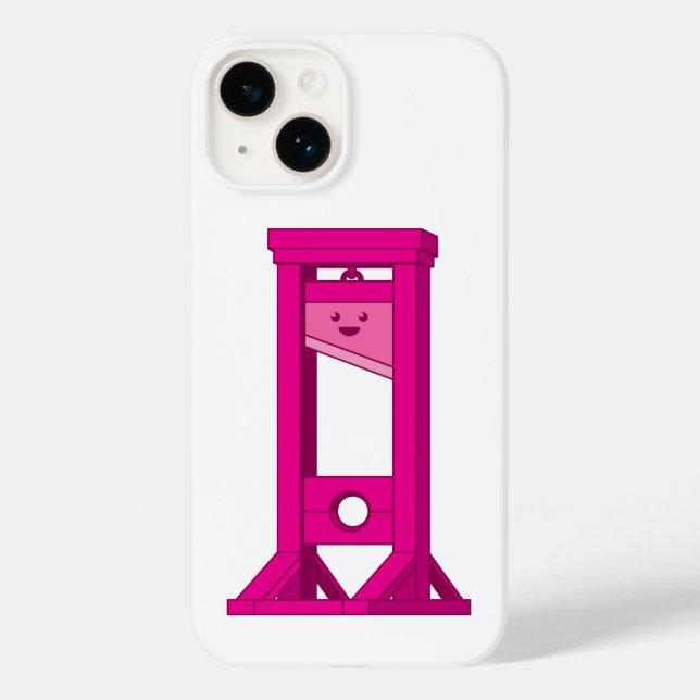 Cute Kawaii Rosa Guillotine White iPhone 14 Caso (Verso)