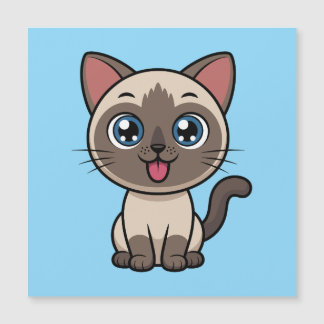 Cute Kawaii Siamese Cat Cartoon - Chibi Kitty