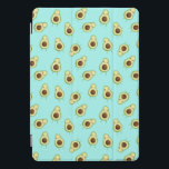 Cute Kawaii sorrindo Avocado Padrão<br><div class="desc">Capa de ipad com padrão de abacate adorável apresenta um padrão alover de abacates sorridentes e piscando no estilo kawaii em um fundo de aqua turquesa vibrante. Um design bonito que é perfeito para amantes do abacate ou fãs do kawaii!</div>