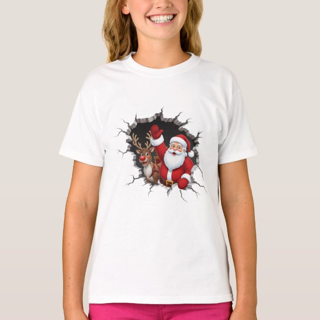 Cute Kids Christmas T-Shirt (Frente)
