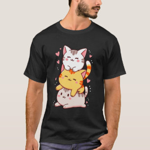 Cute Kitten Camiseta Romântica Funny Kitty Gatos A