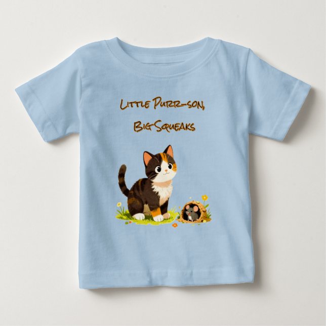 Cute Kitten Mouse T-Shirt (Frente)
