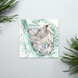 Cute Koala Baby Hug Watercolor Dia de as mães
