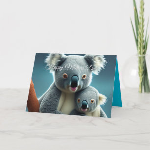 Cute Koala e Cartão de Dia de as mães para Bebês