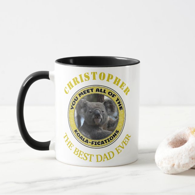Cute koala ‘play on word’ - caneca personalizada (Com Donut)