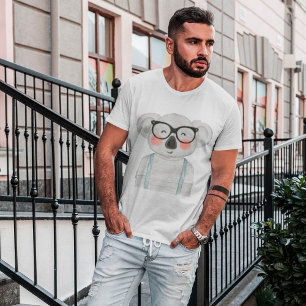 Cute Koala Vestindo Óculos T-Shirt