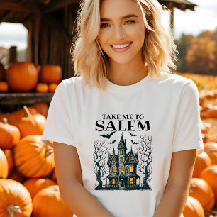 Cute Leve-me para Salem Camiseta de Halloween