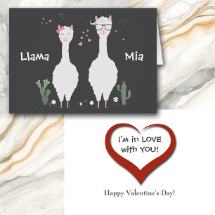 Cute Llama Mia Estou no Cartão de Namorados de Am