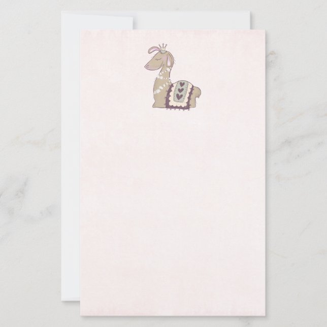 Cute Llama Princess Vestindo uma Coroa (Frente)