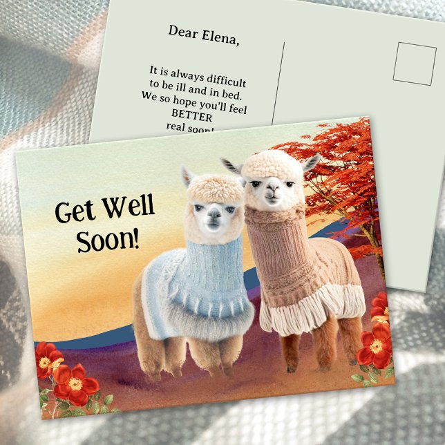 Cute Llama, Receba Bem Em Breve Cartão Postal (Criador carregado)