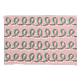 Cute Looped Pink and Green Pillow Case