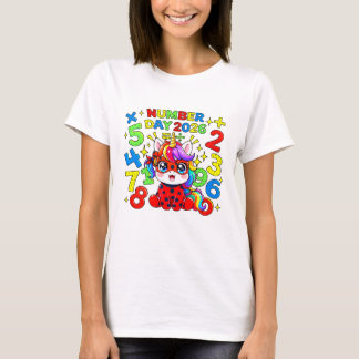 Cute Maths Numbers Ladybird Número Dia Camiseta UK