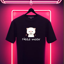 Cute Mochi Cat T-Shirt – 'Need Moar'