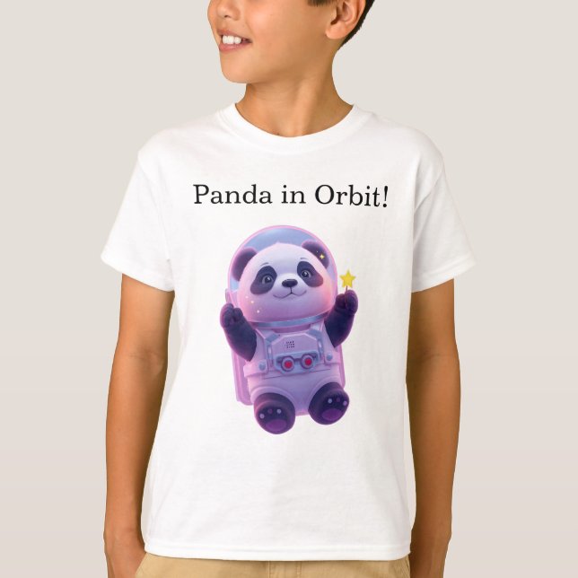 Cute Panda Astronaut Kids T-Shirt – Funny Design (Frente)
