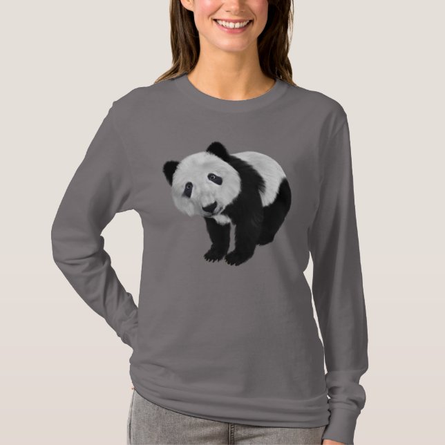 CUTE PANDA BEAR LADIS T-SHIRTS (Frente)