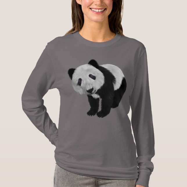CUTE PANDA BEAR LADIS T-SHIRTS (Frente)