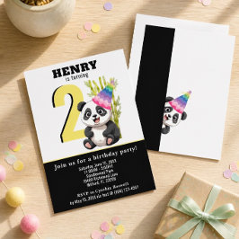 Cute Panda - Convite de Aniversário Personalizado