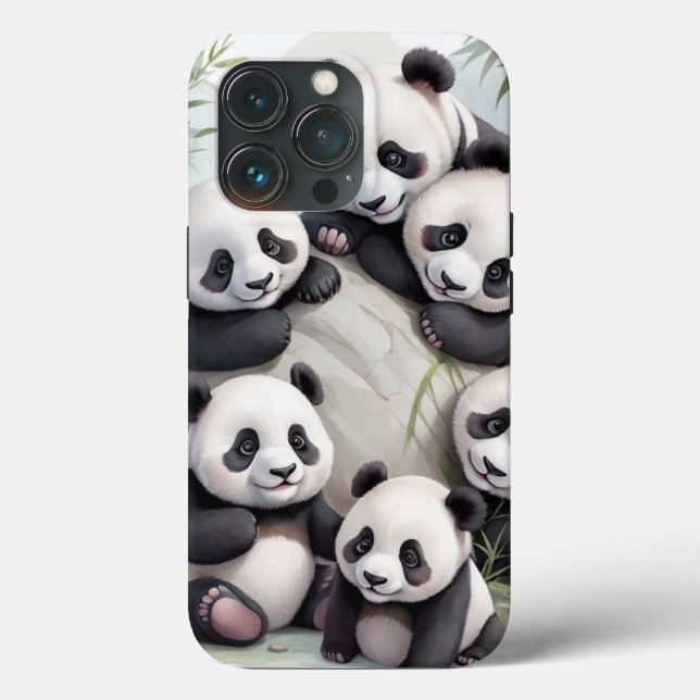 Cute Pandas Group Photo (Verso)