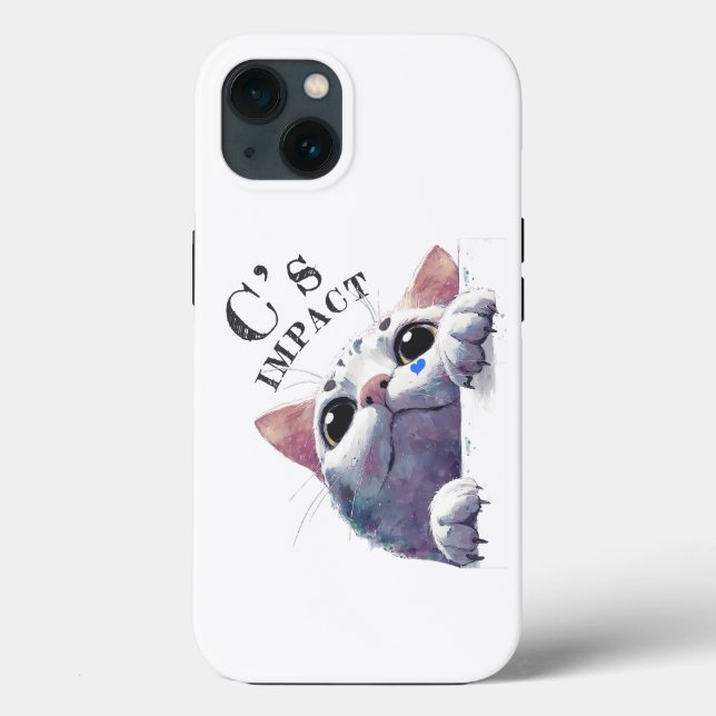 Cute Peeking Cat Acrylic Style - C’s IMPACT Black2 (Verso)