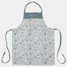 Cute Personalised Floral Botanical Pattern Apron