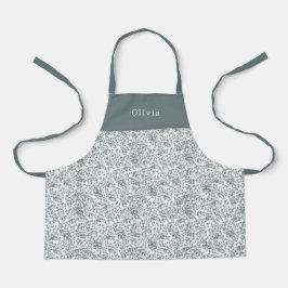Cute Personalised Floral Botanical Pattern Apron