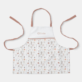 Cute Personalised Floral Botanical Pattern Apron