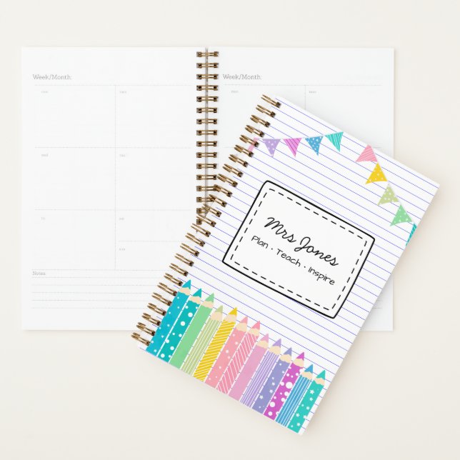 Cute Personalizado Planejador de Professor | Pasté (Exibição)