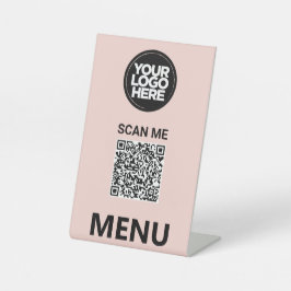 Cute Pink Qr Code Menu | Logo Contactless Modern