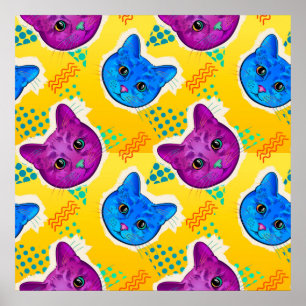 Cute Pop Art Cat Poster